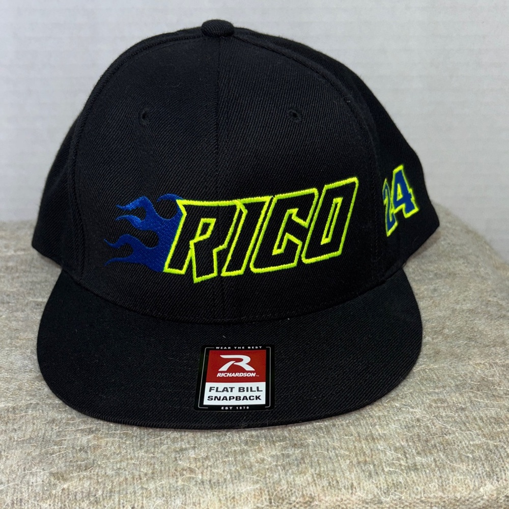 Richardson Black Snapback Hat with RICO Design